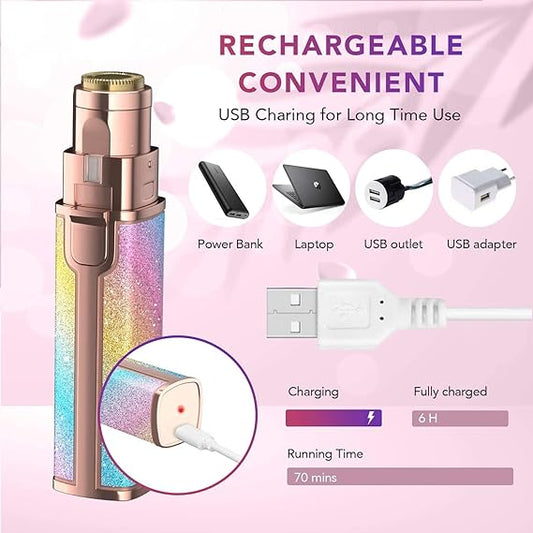 2 in 1 Rainbow Flawless Painless Face Hair Removal