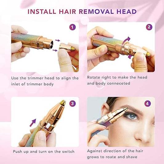 2 in 1 Rainbow Flawless Painless Face Hair Removal