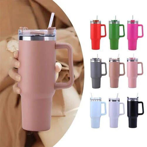 Tumbler With Handle Straw 40oz Stainless Steel(Random color)